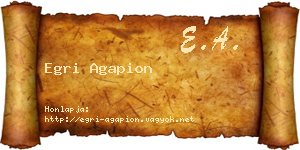 Egri Agapion névjegykártya